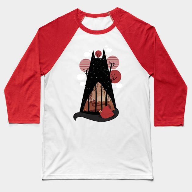 Into the woods Baseball T-Shirt by Mjdaluz